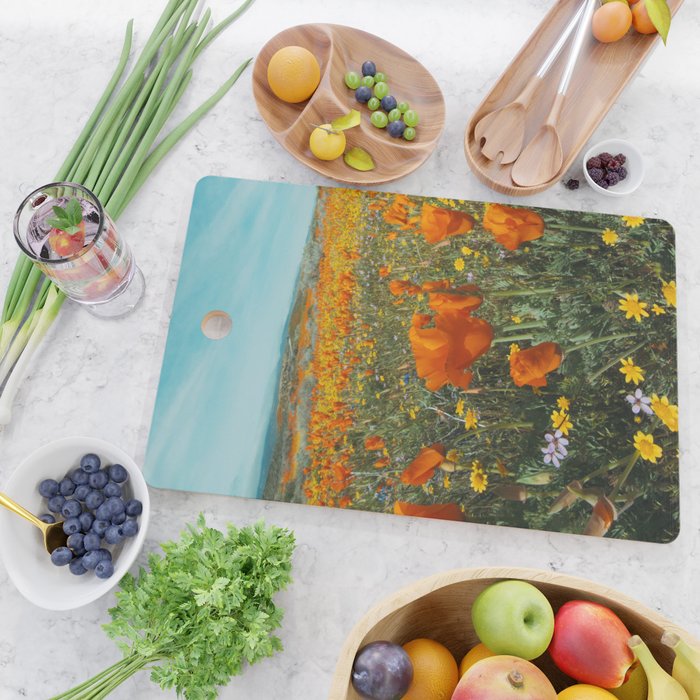 California Wildflower Poppy Superbloom Cutting Board Gallery Image 2