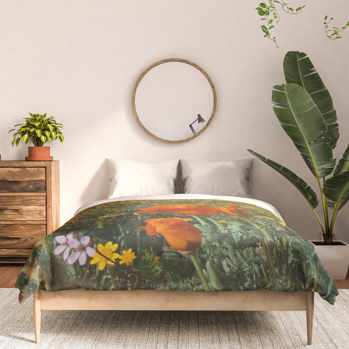 California Wildflower Poppy Superbloom Comforter Gallery Image 3