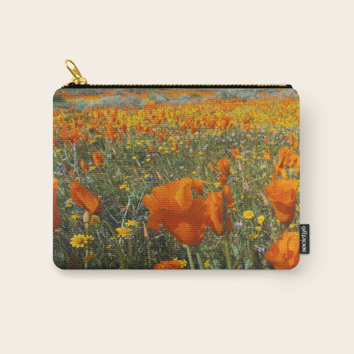 California Wildflower Poppy Superbloom Carry All Pouch Gallery Image 1