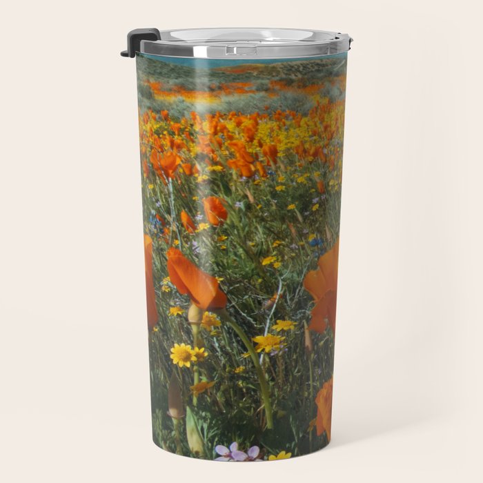 California Wildflower Poppy Superbloom Travel Mug Gallery Image 3