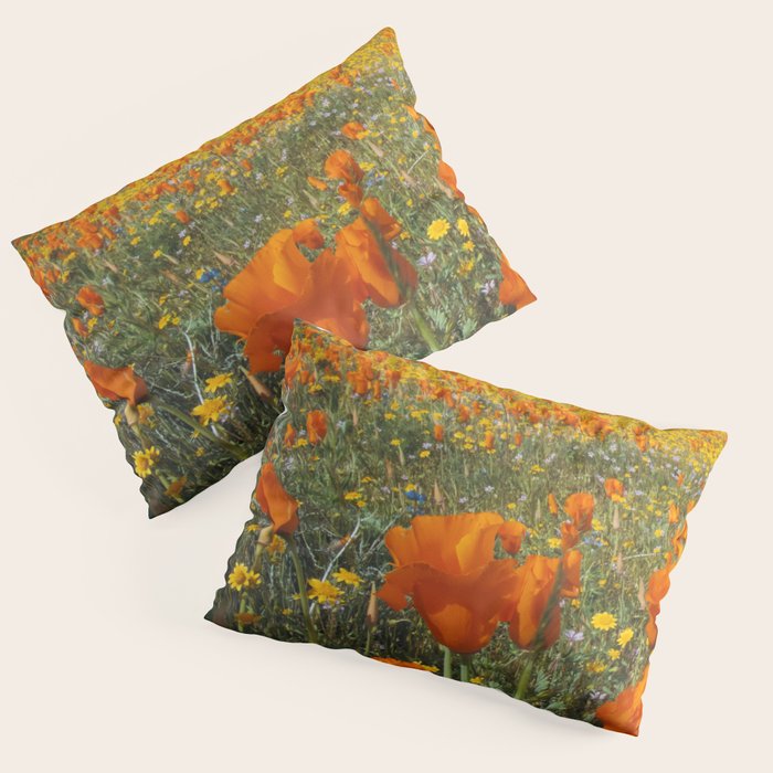 California Wildflower Poppy Superbloom Pillow Sham Gallery Image 3