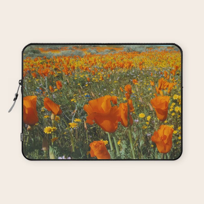 California Wildflower Poppy Superbloom Laptop Sleeve Gallery Image 1