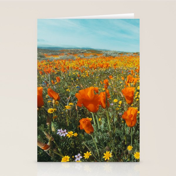 California Wildflower Poppy Superbloom Stationery Card Gallery Image 1