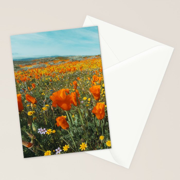 California Wildflower Poppy Superbloom Stationery Card Gallery Image 2