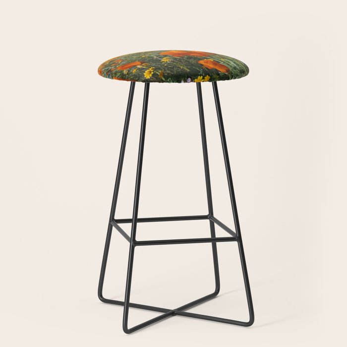 California Wildflower Poppy Superbloom Stool Gallery Image 1