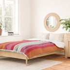Bold Color Play Pink And Orange Stripes Duvet Cover Gallery Image 2