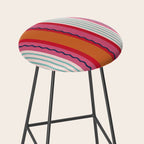 Bold Color Play Pink And Orange Stripes Stool Gallery Image 2