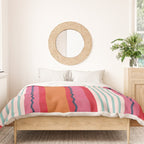 Bold Color Play Pink And Orange Stripes Duvet Cover Gallery Image 3