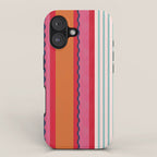 Bold Color Play Pink And Orange Stripes iPhone Case Gallery Image 1