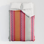 Bold Color Play Pink And Orange Stripes Duvet Cover Gallery Image 6