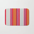 Bold Color Play Pink And Orange Stripes Bath Mat Gallery Image 1