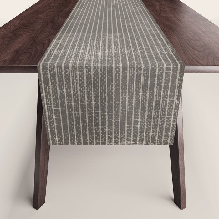 Vintage pastel brown abstract geometrical stripes Table Runner Gallery Image 1