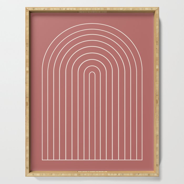 Minimal Arch LII Rose Modern Geometric Lines Serving Tray Gallery Image 1