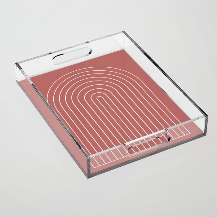 Minimal Arch LII Rose Modern Geometric Lines Acrylic Tray Gallery Image 1