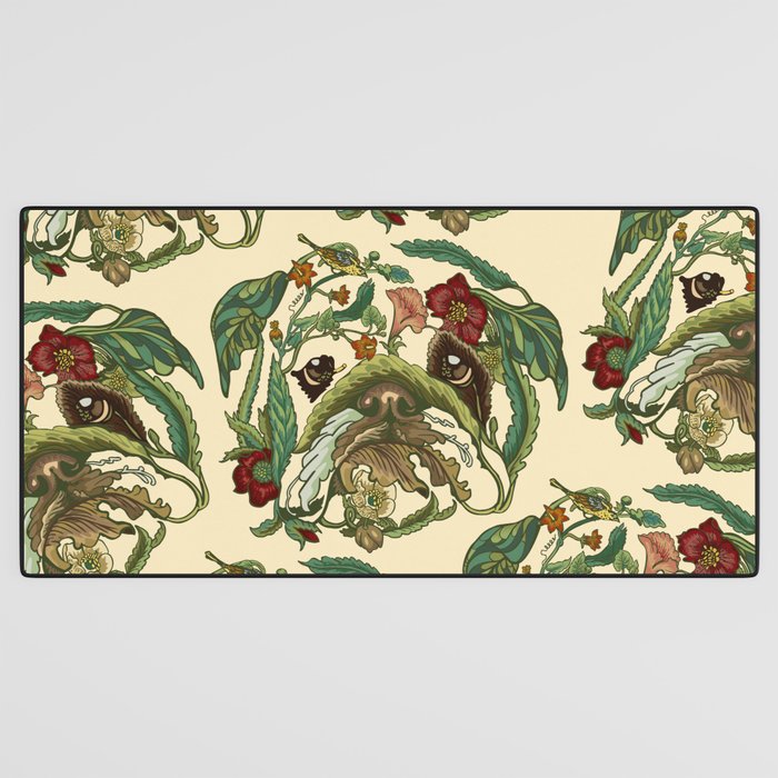 Botanical English Bulldog Desk Mat Gallery Image 3