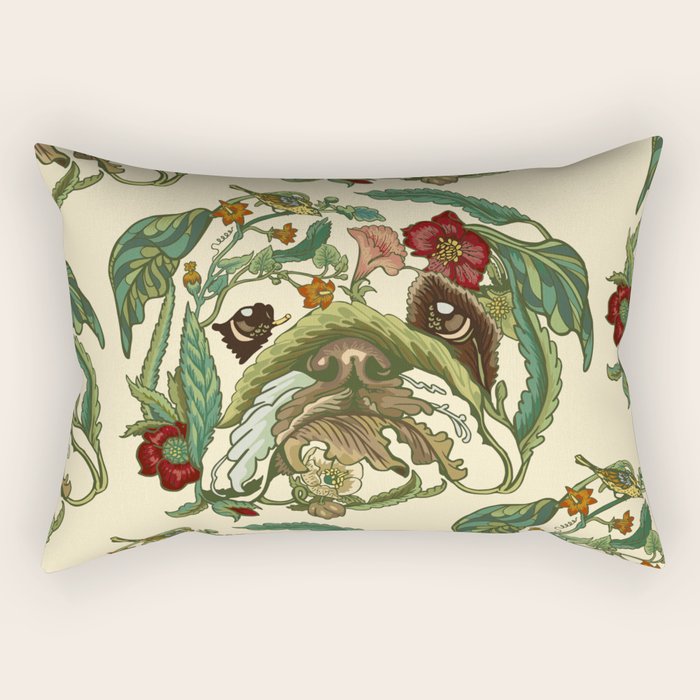Botanical English Bulldog Rectangular Pillow Gallery Image 2