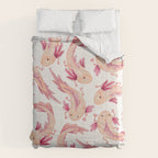 Mexican Axolotls Watercolor Comforter Gallery Image 6