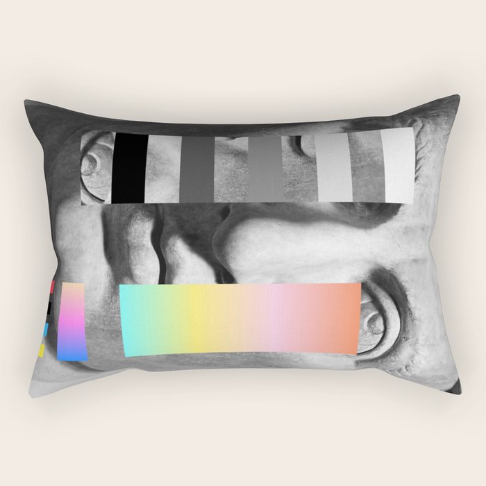 Sculpture of a Man With Shifting Patterns 1 Rectangular Pillow Gallery Image 2