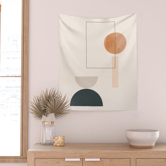 Minimal Abstract Shapes 16 Wall Tapestry Gallery Image 2