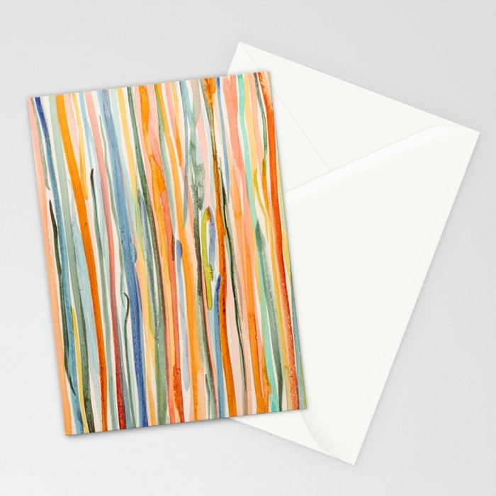 Loose Watercolor Lines 2 - abstract yellow painting Stationery Card Gallery Image 2