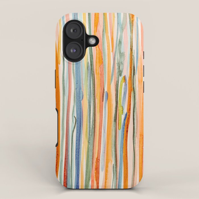 Loose Watercolor Lines 2 - abstract yellow painting iPhone Case Gallery Image 1