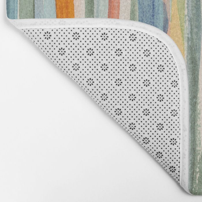 Loose Watercolor Lines 2 - abstract yellow painting Bath Mat Gallery Image 2