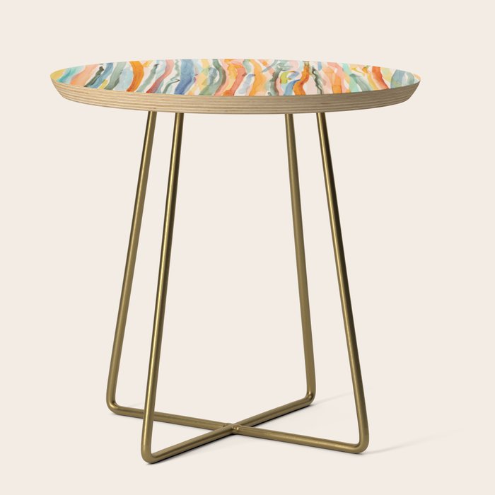 Loose Watercolor Lines 2 - abstract yellow painting Side Table Gallery Image 1