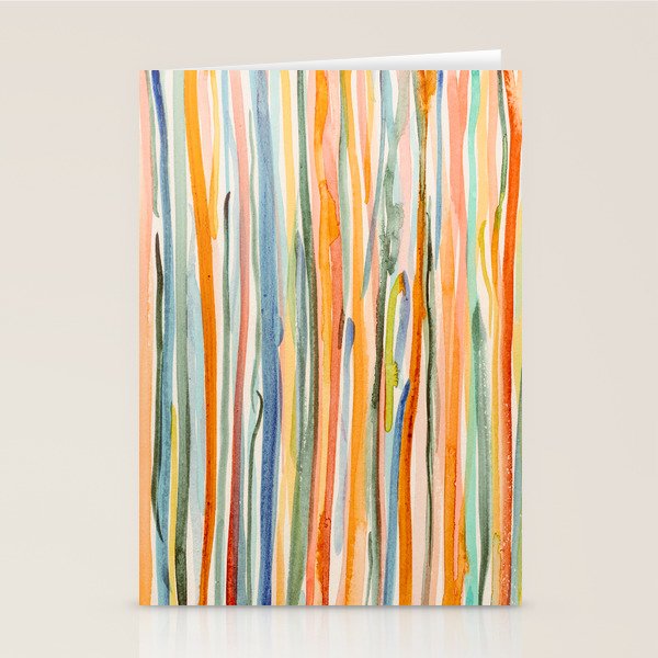 Loose Watercolor Lines 2 - abstract yellow painting Stationery Card Gallery Image 2