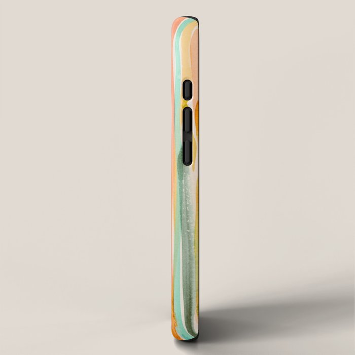 Loose Watercolor Lines 2 - abstract yellow painting iPhone Case Gallery Image 2
