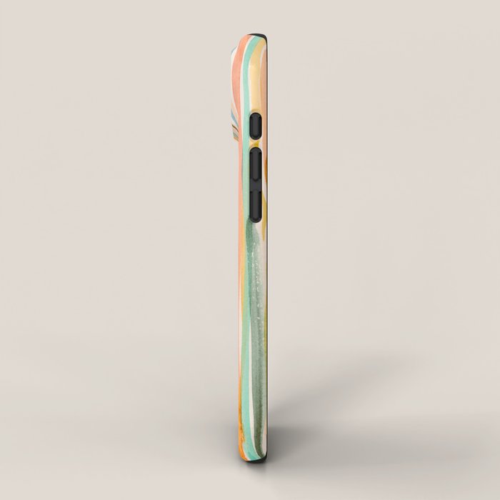 Loose Watercolor Lines 2 - abstract yellow painting iPhone Case Gallery Image 2