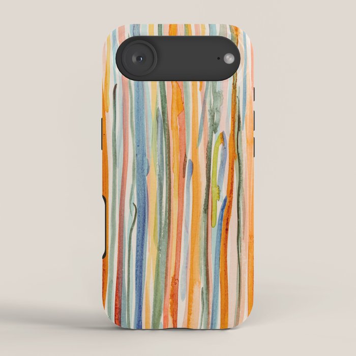 Loose Watercolor Lines 2 - abstract yellow painting iPhone Case Gallery Image 2