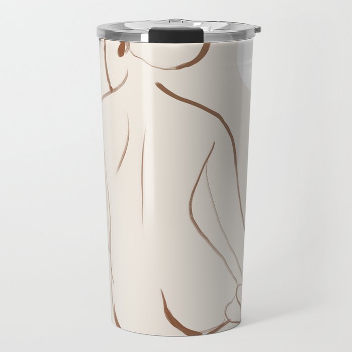 Minimal Line Art Nude 2 Travel Mug Gallery Image 1