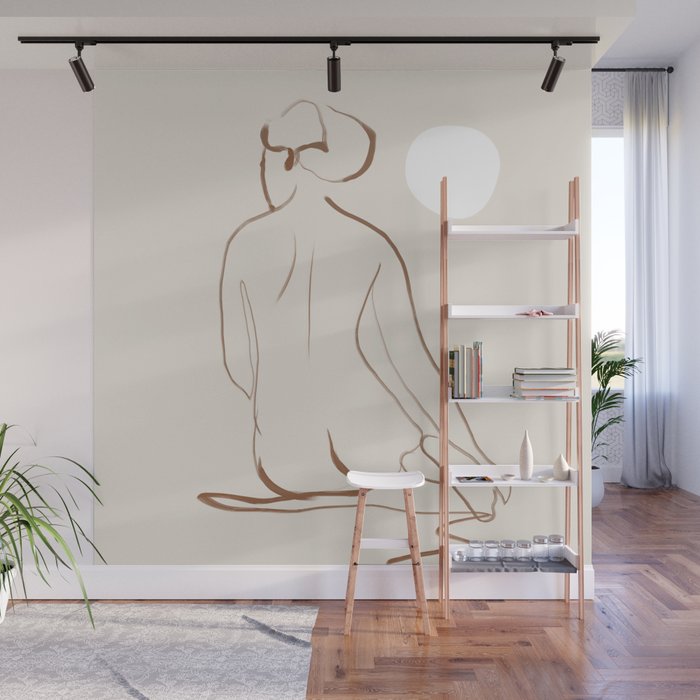 Minimal Line Art Nude 2 Wall Mural Gallery Image 1
