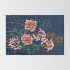 Alfons Mucha would love this flowers - dark blue Rug Gallery Image 2