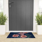 Alfons Mucha would love this flowers - dark blue Welcome Mat Gallery Image 3