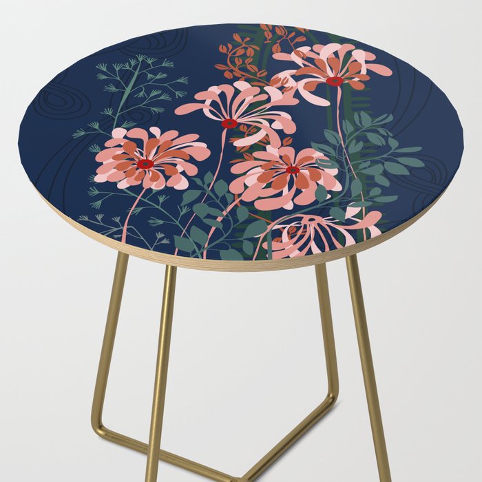 Alfons Mucha would love this flowers - dark blue Side Table Gallery Image 2