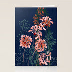 Alfons Mucha would love this flowers - dark blue Stationery Card Gallery Image 2