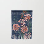 Alfons Mucha would love this flowers - dark blue Wall Hanging Gallery Image 1