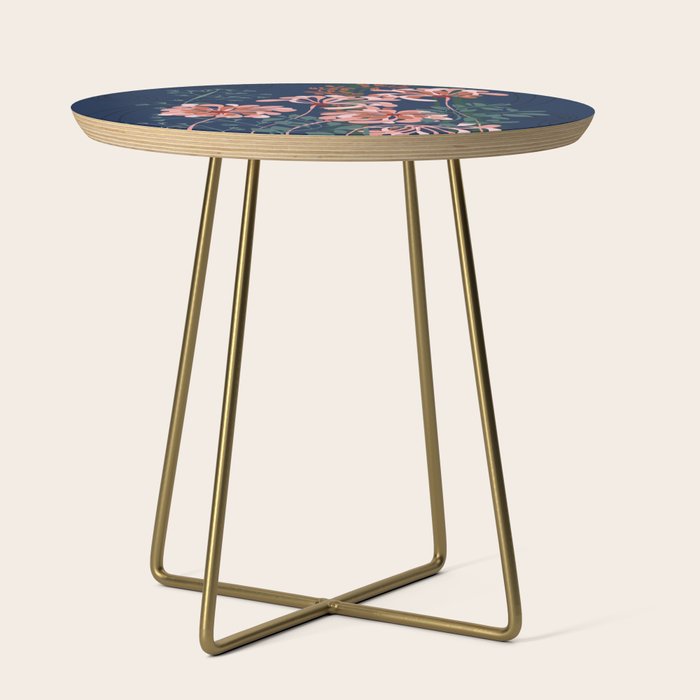 Alfons Mucha would love this flowers - dark blue Side Table Gallery Image 1