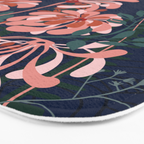 Alfons Mucha would love this flowers - dark blue Bath Mat Gallery Image 3