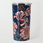 Alfons Mucha would love this flowers - dark blue Travel Mug Gallery Image 1