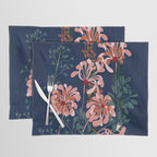 Alfons Mucha would love this flowers - dark blue Placemat Gallery Image 1