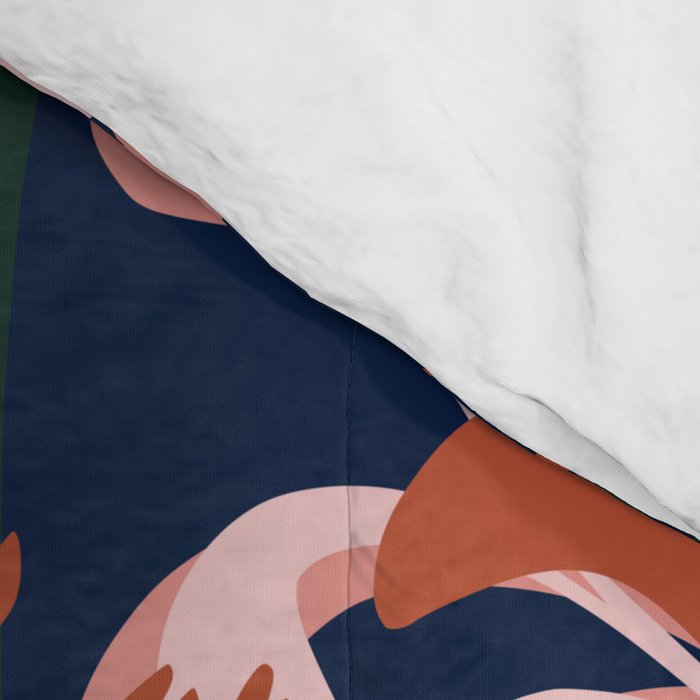 Alfons Mucha would love this flowers - dark blue Comforter Gallery Image 4