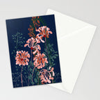 Alfons Mucha would love this flowers - dark blue Stationery Card Gallery Image 2
