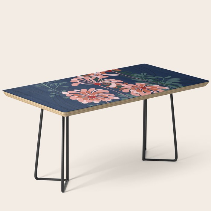 Alfons Mucha would love this flowers - dark blue Coffee Table Gallery Image 1