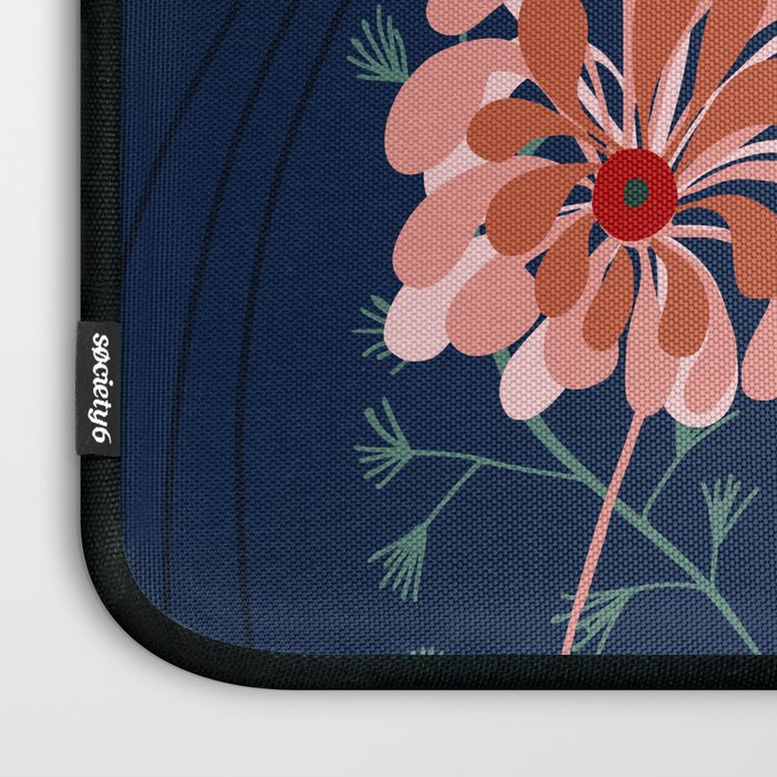 Alfons Mucha would love this flowers - dark blue Laptop Sleeve Gallery Image 3
