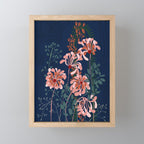Alfons Mucha would love this flowers - dark blue Mini Art Print Gallery Image 1