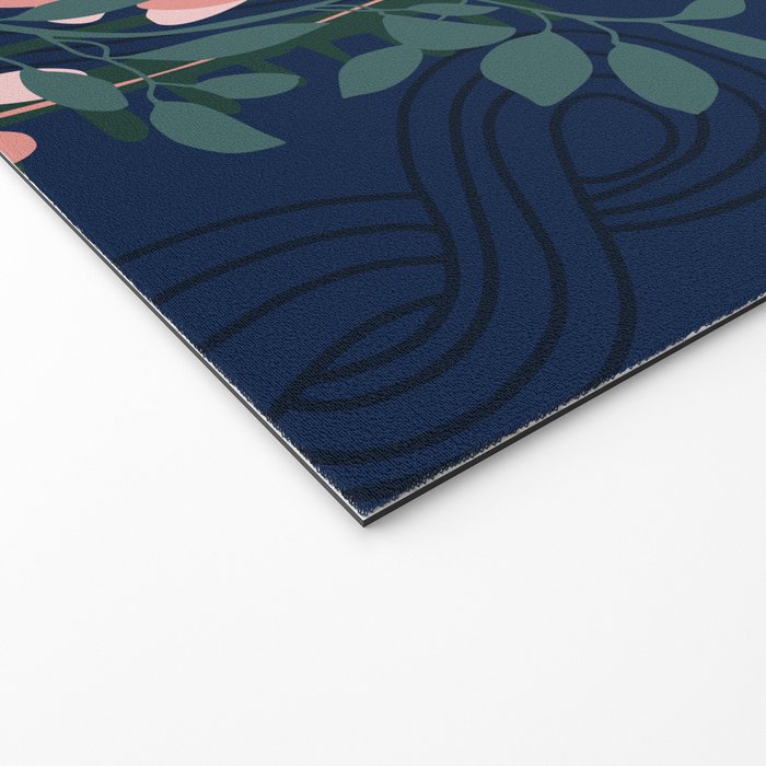 Alfons Mucha would love this flowers - dark blue Welcome Mat Gallery Image 2