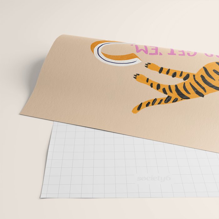 Go Get 'Em Tiger - Melon Wrapping Paper Gallery Image 2