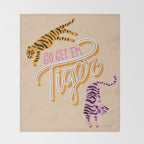 Go Get 'Em Tiger - Melon Throw Blanket Gallery Image 2